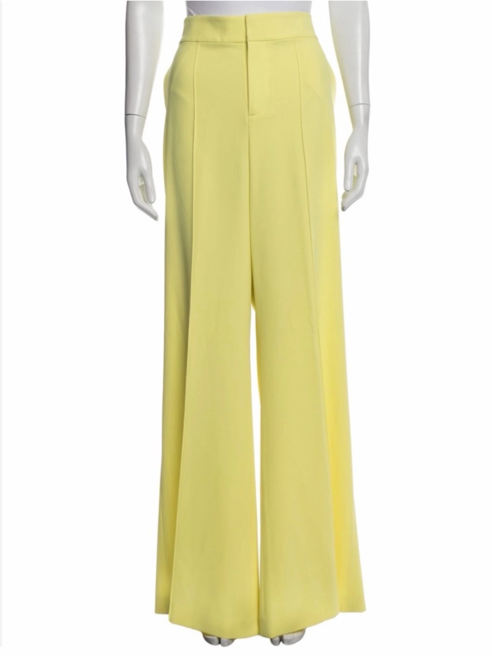 Alice + Olivia Yellow High Waist Wide Leg Trousers Pants Size 6